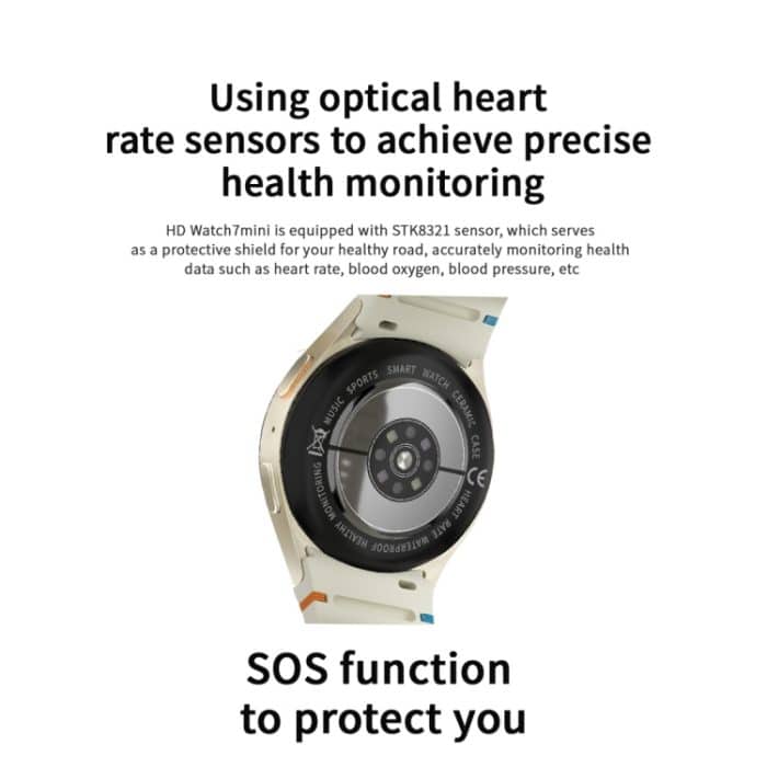 HD Watch7 Mini 1,3 Zoll AMOLED-Bildschirm Smart Watch unterstützt Herzfrequenzüberwachung/Blutsauerstoffüberwachung – Bild 5