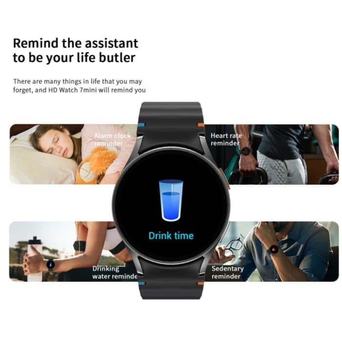 HD Watch7 Mini 1,3 Zoll AMOLED-Bildschirm Smart Watch unterstützt Herzfrequenzüberwachung/Blutsauerstoffüberwachung – Bild 6