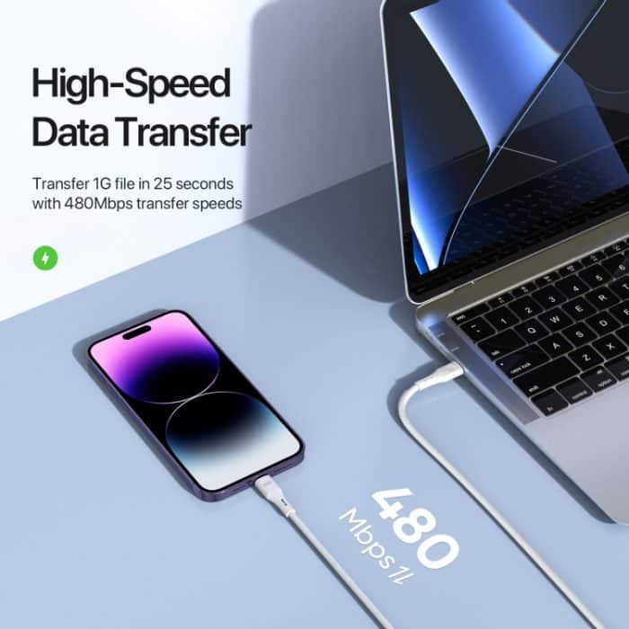 DUZZONA A10 PD20W 480Mbps Typ-C auf 8 Pin Schnellladekabel – Bild 8