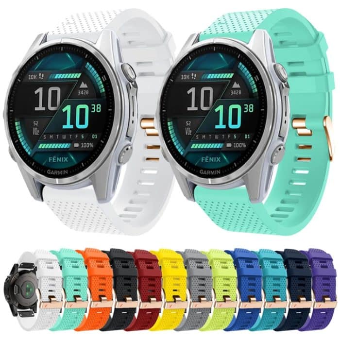 Uhrenarmband aus Silikon mit gefleckter Schnalle in Roségold mit Schnellverschluss, For Garmin 20mm – Bild 2