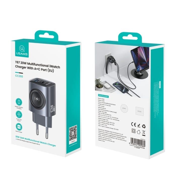 USAMS T67 20W USB- und USB-C/Typ-C GaN-Schnellladegerät – Bild 5