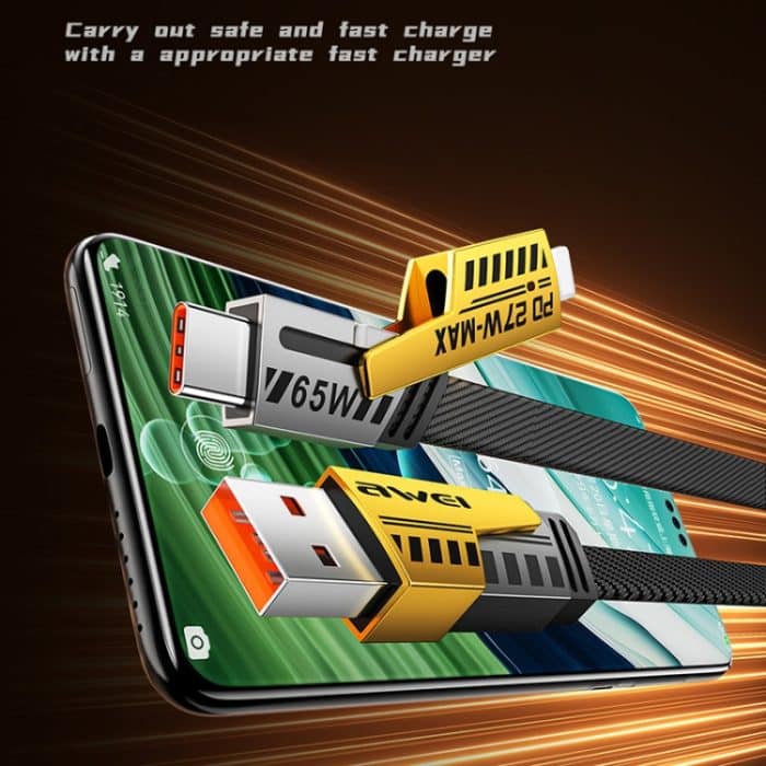 awei CL-226 65W USB/Typ-C auf 8 Pin/Typ-C 4-in-1 Schnellladedatenkabel, Länge: 1m – Bild 4