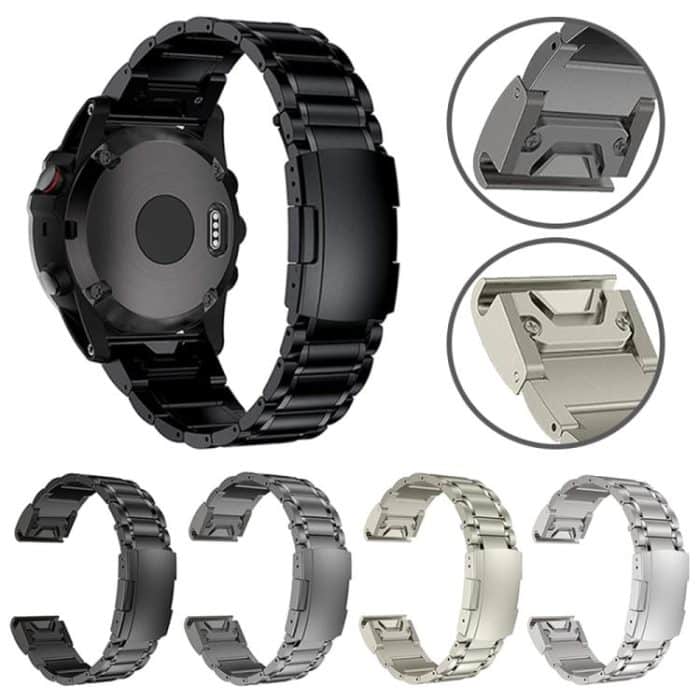Uhrenarmband aus Titanlegierung mit fünf Perlen und Druckschnalle aus Metall mit Schnellverschluss, For Garmin 26mm, For Garmin 22mm – Bild 2