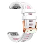 Uhrenarmband aus Silikon mit Stahlschnalle und Schnellverschluss in Roségold, For Garmin Fenix 8 AMOLED 43mm – Bild 5