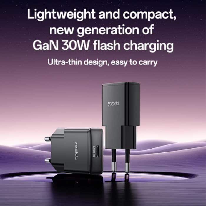 Yesido YC74 Ultradünnes 30W USB-C / Type-C Reiseladegerät, EU-Stecker – Bild 2