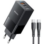 Yesido YC73 65W USB und USB-C / Typ-C Dual Port GaN Schnellladegerät Set
