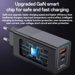 Yesido YC73 65W USB und USB-C / Typ-C Dual Port GaN Schnellladegerät Set – Bild 4