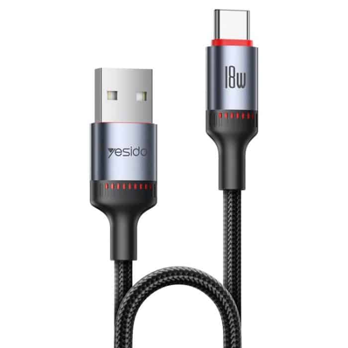 Yesido CA129C 18W 3A USB auf USB-C / Typ-C Ladedatenkabel, Länge: 1,2m – Bild 1