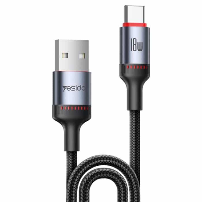 Yesido CA130C 18W 3A USB auf USB-C / Typ-C Ladedatenkabel, Länge: 2m – Bild 1