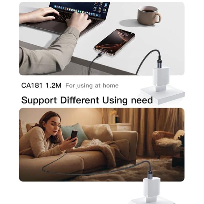 Yesido CA181 PD60W 3A USB-C / Typ-C auf USB-C / Typ-C Ladedatenkabel, Länge: 1,2 m – Bild 11