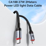 Yesido CA184 PD27W 3A USB-C / Typ-C auf 8-Pin Ladedatenkabel, Länge: 2m – Bild 2