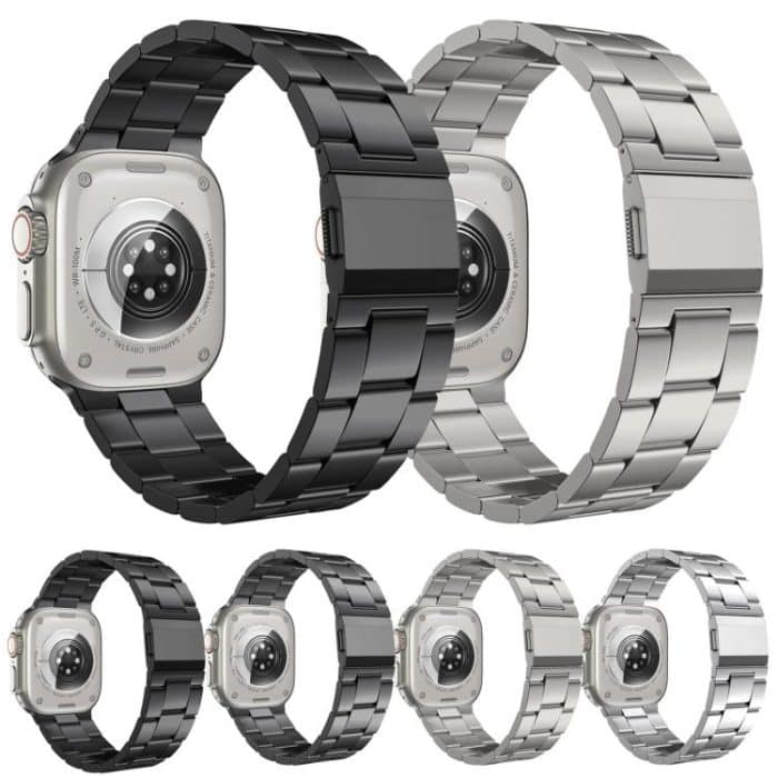 Uhrenarmband aus Edelstahl mit drei Gliedern und Norman-Verschluss, For Apple Watch 46mm / 49mm / 45mm / 44mm – Bild 2