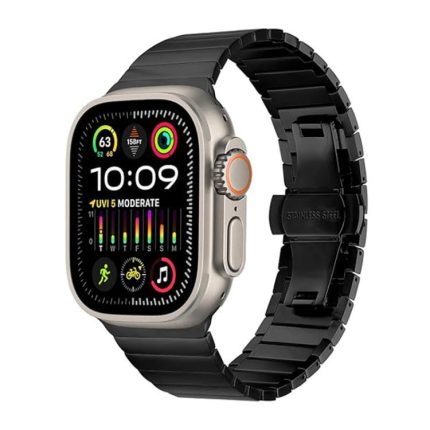 Uhrenarmband aus Titanlegierung mit Schmetterlingsverschluss und einer Perle, For Apple Watch 46mm / 49mm / 45mm / 44mm