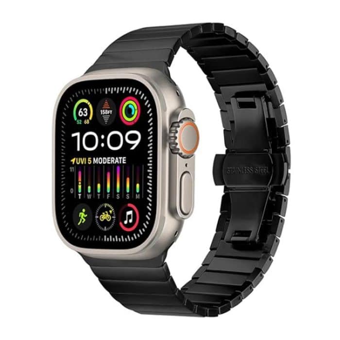 Uhrenarmband aus Titanlegierung mit Schmetterlingsverschluss und einer Perle, For Apple Watch 46mm / 49mm / 45mm / 44mm – Bild 1