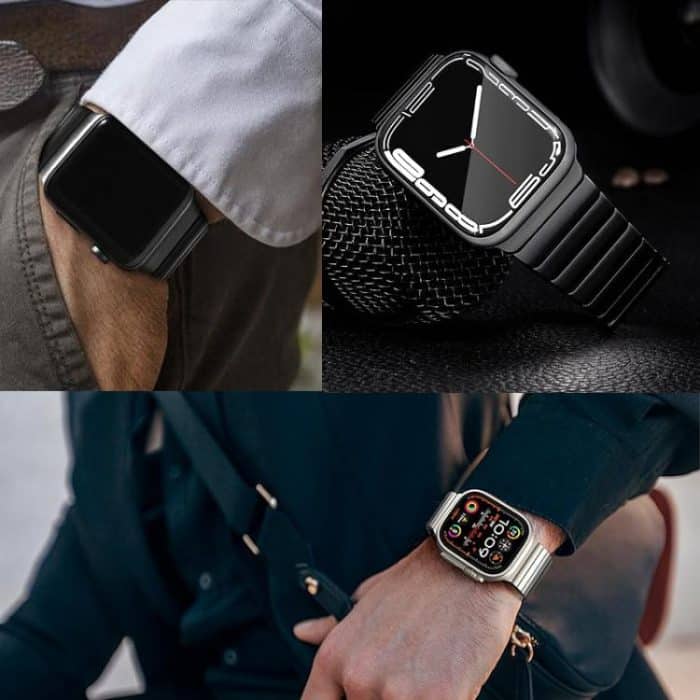 Uhrenarmband aus Titanlegierung mit Schmetterlingsverschluss und einer Perle, For Apple Watch 46mm / 49mm / 45mm / 44mm – Bild 7