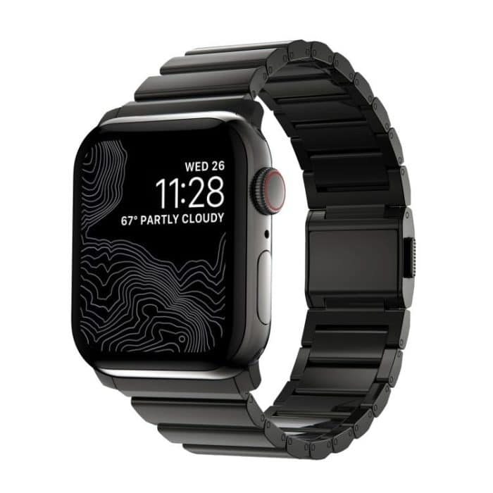 Uhrenarmband aus Edelstahl mit einer Perle und Norman-Verschluss, For Apple Watch 46mm / 49mm / 45mm / 44mm – Bild 1