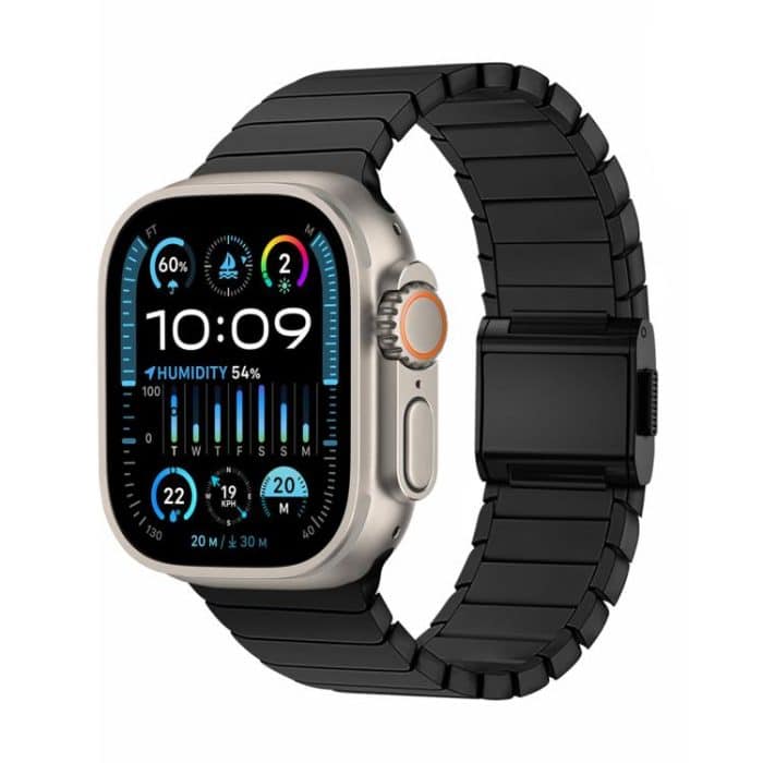Uhrenarmband aus reinem Titan mit Normannen-Schnalle und Bambus, For Apple Watch 46mm / 49mm / 45mm / 44mm – Bild 1