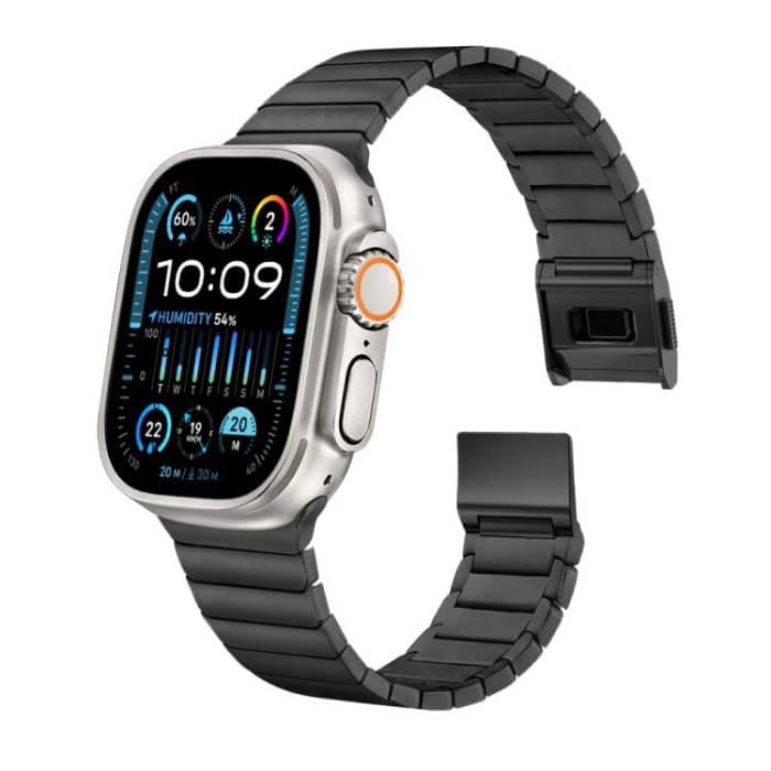 Uhrenarmband aus reinem Titan mit Normannen-Schnalle und Bambus, For Apple Watch 46mm / 49mm / 45mm / 44mm – Bild 6