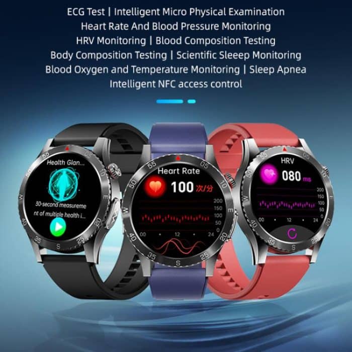 H9 1,43 Zoll EKG-Smartwatch mit Silikonarmband unterstützt Bluetooth-Anrufe/Smart Voice Assistant – Bild 2