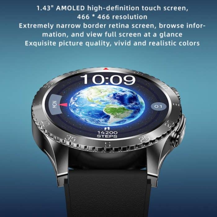 H9 1,43 Zoll EKG-Smartwatch mit Silikonarmband unterstützt Bluetooth-Anrufe/Smart Voice Assistant – Bild 4