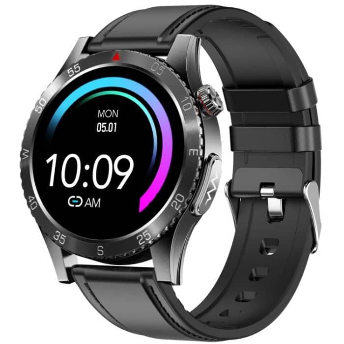 H9 1,43 Zoll EKG-Smartwatch mit Lederarmband unterstützt Bluetooth-Anrufe/Smart Voice Assistant – Bild 1