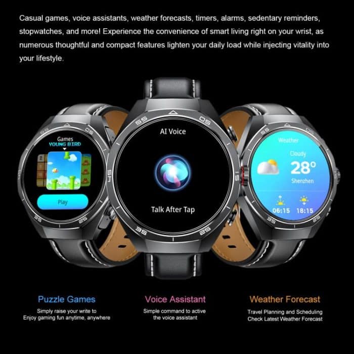 GT97 1,53 Zoll runder Bildschirm 2-in-1 Bluetooth-Kopfhörer Silikonarmband Smart Watch unterstützt Bluetooth-Anrufe – Bild 2