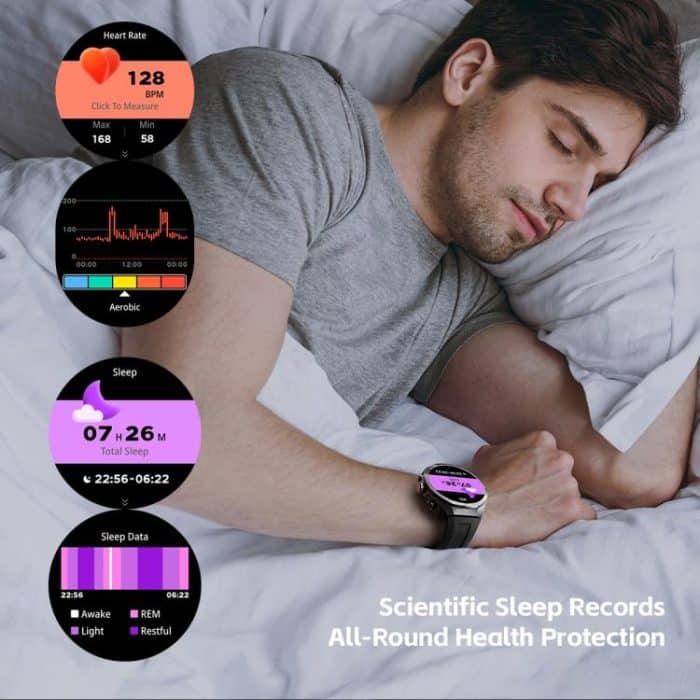 GT97 1,53 Zoll runder Bildschirm 2-in-1 Bluetooth-Kopfhörer Silikonarmband Smart Watch unterstützt Bluetooth-Anrufe – Bild 11