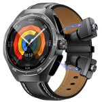 GT97 1,53 Zoll runder Bildschirm 2-in-1 Bluetooth-Kopfhörer Lederarmband Smart Watch unterstützt Bluetooth-Anrufe