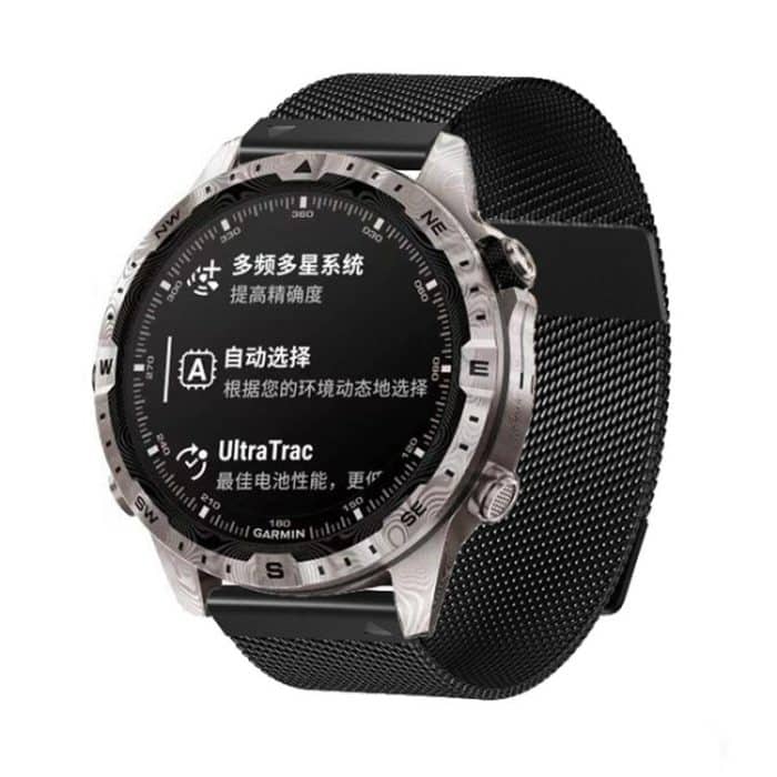 Magnetisches Mailänder Uhrenarmband aus Metall mit zwei Abschnitten, For Garmin Watch 26mm, For Garmin Watch 22mm – Bild 1