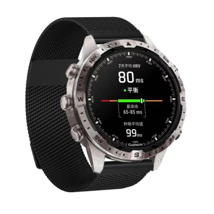 Magnetisches Mailänder Uhrenarmband aus Metall mit zwei Abschnitten, For Garmin Watch 26mm, For Garmin Watch 22mm – Bild 5