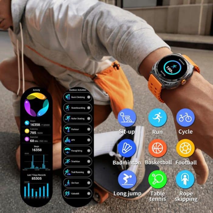 GT98 1,53 Zoll 2-in-1 Bluetooth-Kopfhörer IP67 wasserdichte Smart Watch unterstützt die Blutsauerstoffüberwachung – Bild 6