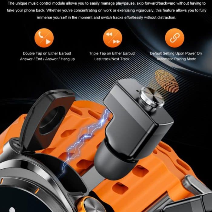 GT98 1,53 Zoll 2-in-1 Bluetooth-Kopfhörer IP67 wasserdichte Smart Watch unterstützt die Blutsauerstoffüberwachung – Bild 8