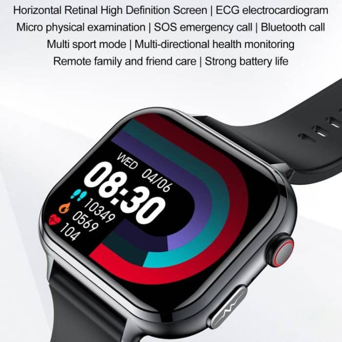 TK17 1,91 Zoll horizontaler Bildschirm Silikonarmband Smart Watch unterstützt EKG Elektrokardiogramm – Bild 2