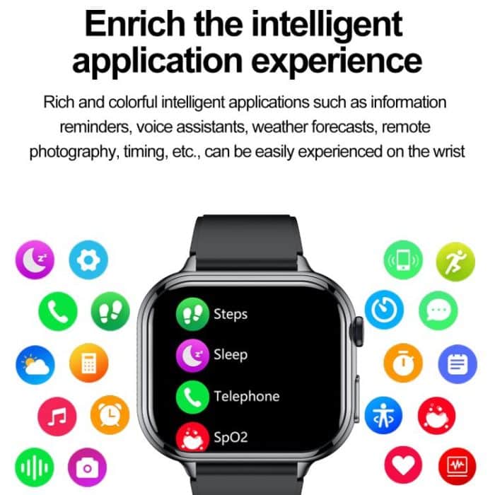 TK17 1,91 Zoll horizontaler Bildschirm Stahlarmband Smart Watch unterstützt EKG Elektrokardiogramm – Bild 12