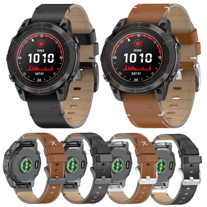 Genähtes Uhrenarmband aus echtem Leder mit Schnellverschluss, For Garmin Watch 26mm, For Garmin Watch 22mm – Bild 2