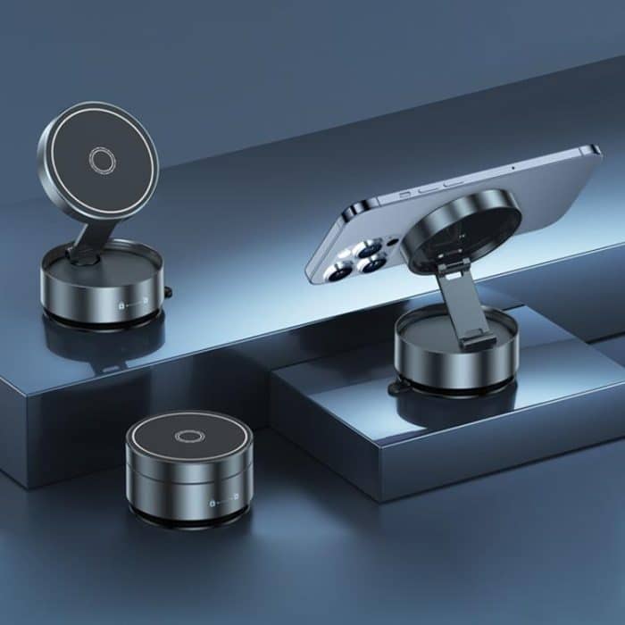 Q12 Faltbarer Vakuum-MagSafe-Telefonhalter mit magnetischem Saugnapf, Q12(Black), Q12(Silver) – Bild 1