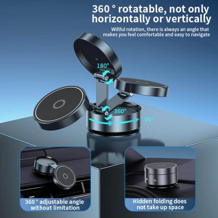 Q12 Faltbarer Vakuum-MagSafe-Telefonhalter mit magnetischem Saugnapf, Q12(Black), Q12(Silver) – Bild 5