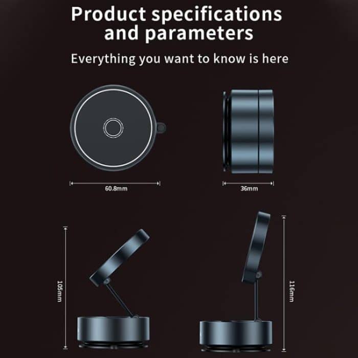 Q12 Faltbarer Vakuum-MagSafe-Telefonhalter mit magnetischem Saugnapf, Q12(Black), Q12(Silver) – Bild 8