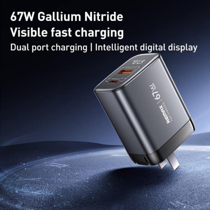 REMAX U2-AC 67W USB und Typ-C GaN Digital Display Schnellladegerät – Bild 2