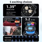 Yesido IO29 Wasserdichte Smart BT-Uhr, 1,39-Zoll-Bildschirm, unterstützt BT-Anrufe/Herzfrequenz, IO29 – Bild 3