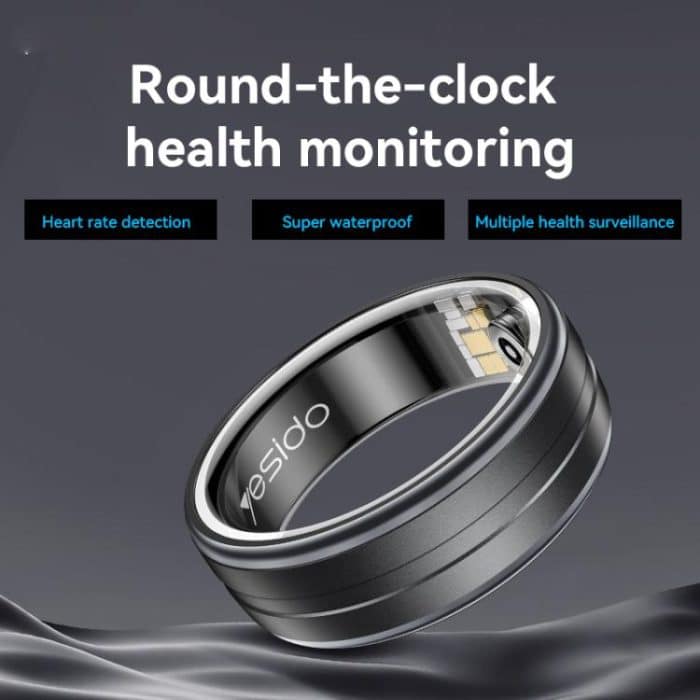 Yesido IO32 Gesundheitsmonitor-Smartring, unterstützt Körpertemperatur/Herzfrequenz/Blutdruck/weibliche physiologische Erinnerung, 57mm Inner Circumference, 60mm Inner Circumference, 63mm Inner Circumference, 65mm Inner Circumference... – Bild 2