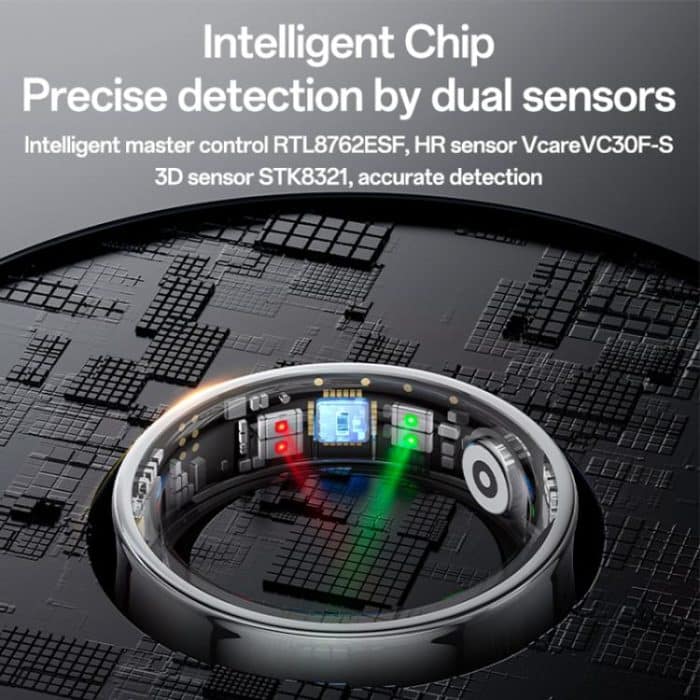 Yesido IO33 Gesundheitsmonitor-Smartring, unterstützt Körpertemperatur/Herzfrequenz/Blutdruck/physiologische Erinnerung für Frauen, 57mm Inner Circumference, 60mm Inner Circumference, 63mm Inner Circumference, 65mm Inner Circumference... – Bild 5