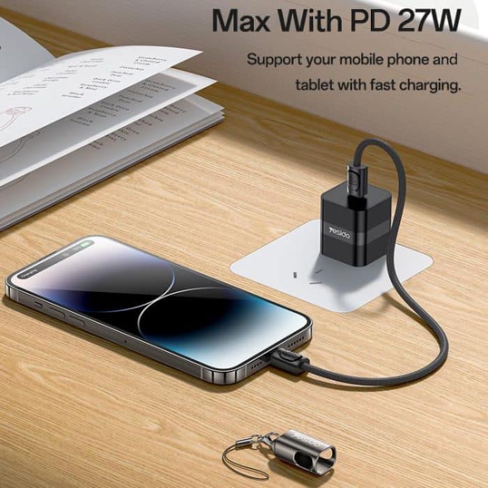 Yesido CA178 Portable Strip PD27W Typ-C auf 8-poliges Datenkabel aus Zinklegierung, Länge: 20 cm – Bild 3