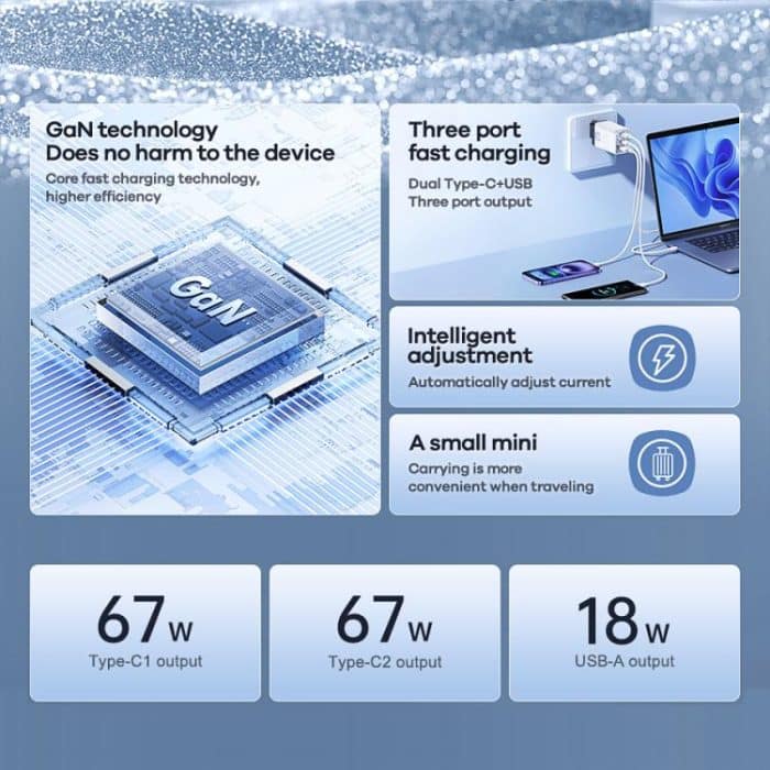 REMAX RP-U159PRO Figen Series 67W Dual Type-C USB GaN Laptop-Ladegerät – Bild 3