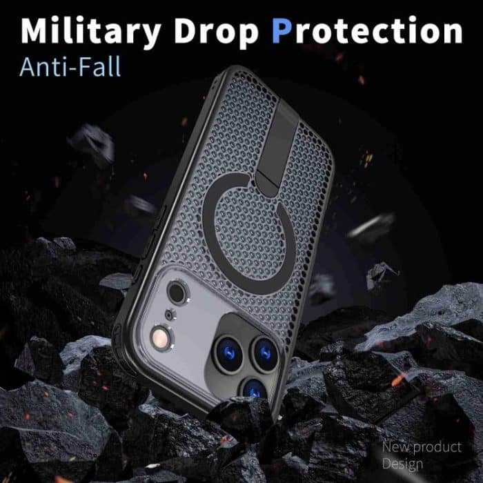 Honeycomb Cooling MagSafe Holder Handyhülle, For iPhone 16 Pro Max, For iPhone 16 Pro, For iPhone 16 Plus, For iPhone 16 – Bild 3