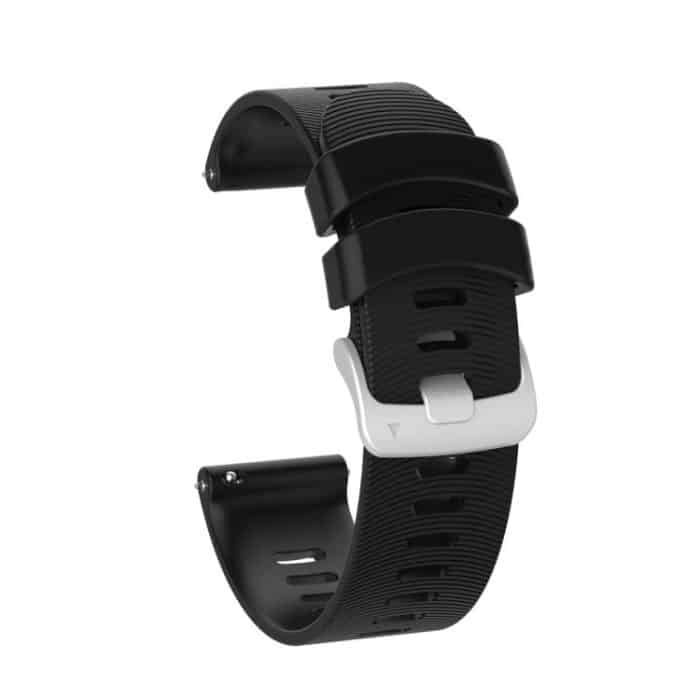 Silikon-Uhrenarmband mit Streifen und silberner Schnalle, For Garmin Forerunner 245 – Bild 1