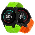 Silikon-Uhrenarmband mit Streifen und silberner Schnalle, For Garmin Forerunner 245 – Bild 3