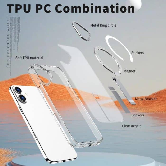 Star Shine Series TPU + PC MagSafe-Telefonhülle mit Klapphalter, For iPhone 16, For iPhone 15 Pro Max, For iPhone 15 Pro, For iPhone 15 Plus – Bild 5