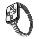 Schmales Uhrenarmband aus Metall mit Diamanten im Zugabschnitt, For Apple Watch 46mm / 49mm / 45mm / 44mm, For Apple Watch 42mm / 41mm / 40mm / 38mm