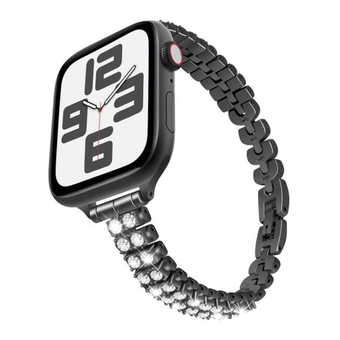 EDA007723001A.jpg Schmales Uhrenarmband aus Metall mit Diamanten im Zugabschnitt, For Apple Watch 46mm / 49mm / 45mm / 44mm, For Apple Watch 42mm / 41mm / 40mm / 38mm – Bild 1